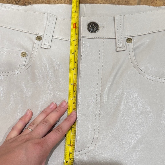 NWT Womens rag & bone Harlow Leather Mid-Rise Straight Pants 31 Stone Nude Fall - Picture 12 of 12